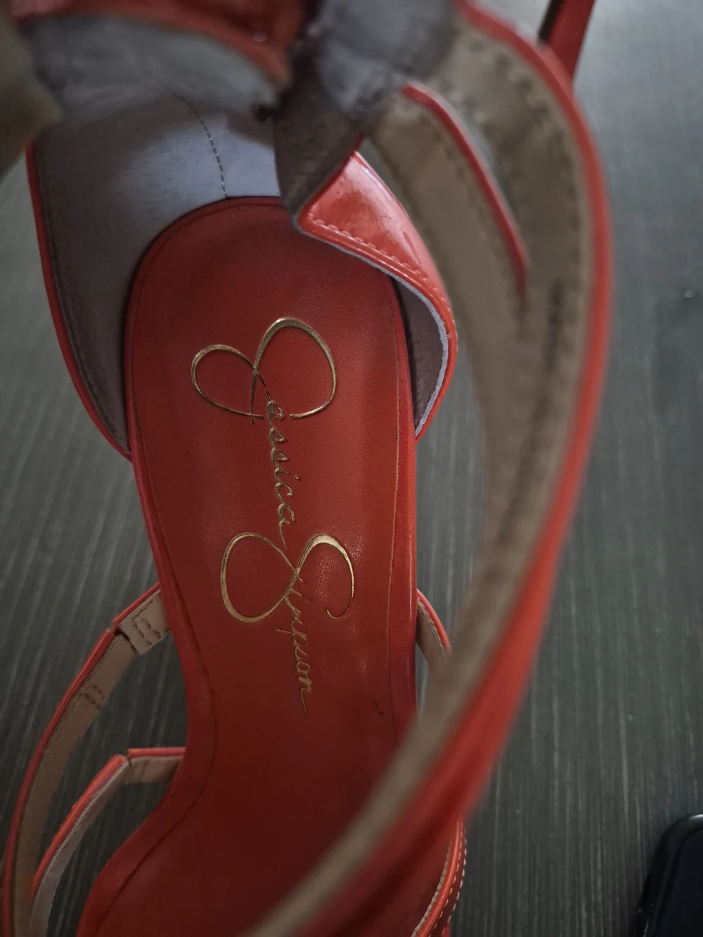 Jessica Simpson orange patent